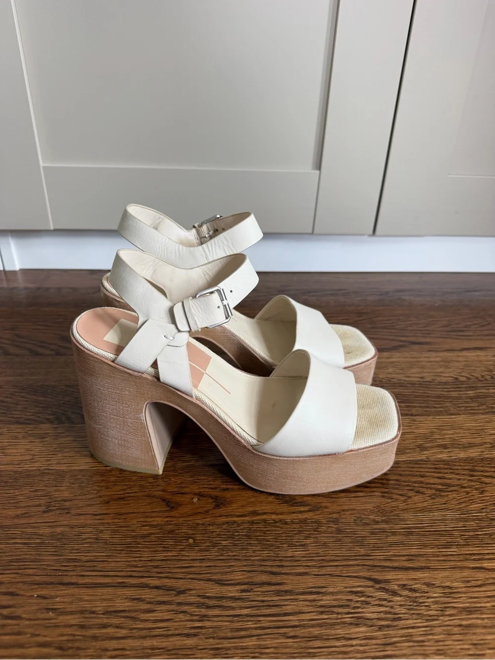 Dolce Vita Cream Platform Block Heel Sandals